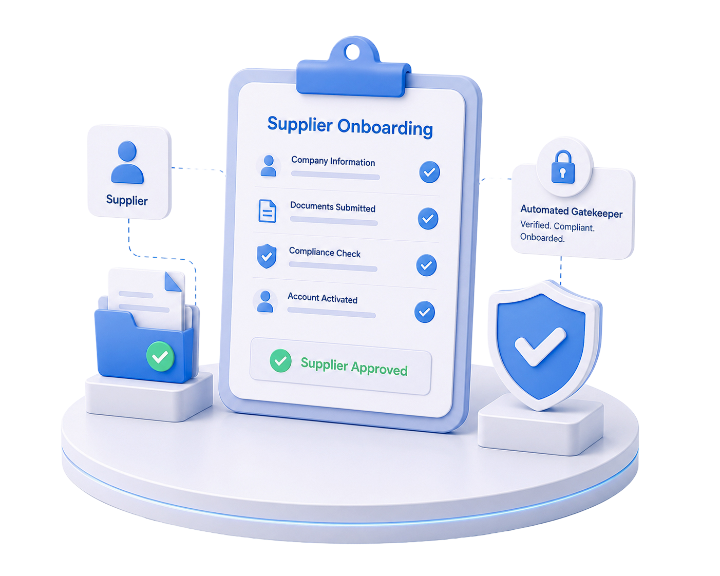 Supplier onboarding workflow illustration